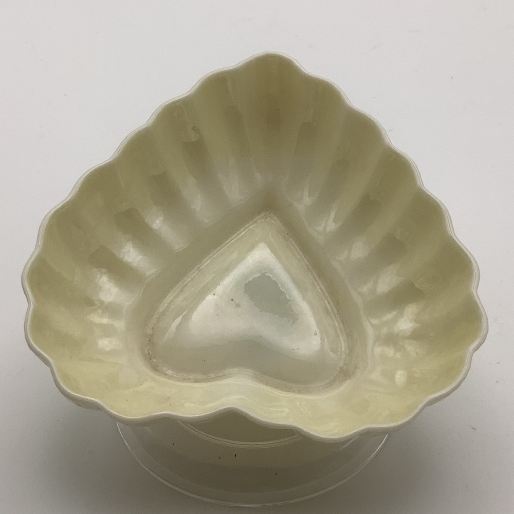 Vintage Belleek Ireland Yellow Heart Dish